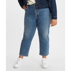 Levi's Ribcage Straight Ankle Medium Wash Jeans Size 20W‎